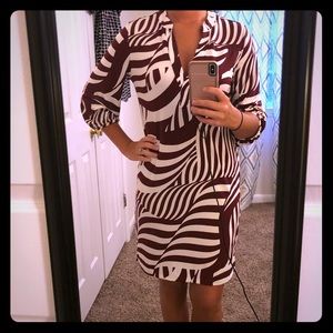 Burgundy and White Banana Republic Dress